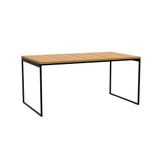 Mesa De Jantar Retangular Industrial Stanford Carvalho E Preta 160 Cm
