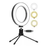 Ring Light De Mesa Iluminador De Led Tripé 6 Polegadas 16cm
