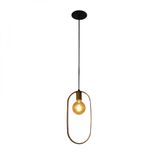 Luminária de Teto Pendente Square Preto Dourado 1 Lâmpada