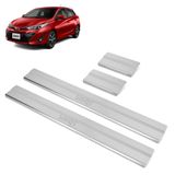 Soleira Aço Inox 4 Portas Gravada Laser Promoção Yaris 2022