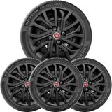4x Calota Fiat Palio Siena Novo Uno Aro 14 Preto 295cb