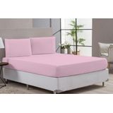 Jogo Lençol Cama Casal Queen 80% Algodão Rosa Elástico