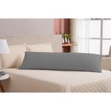 Fronha Para Travesseiro De Corpo 90 Centimetros Cinza Ziper
