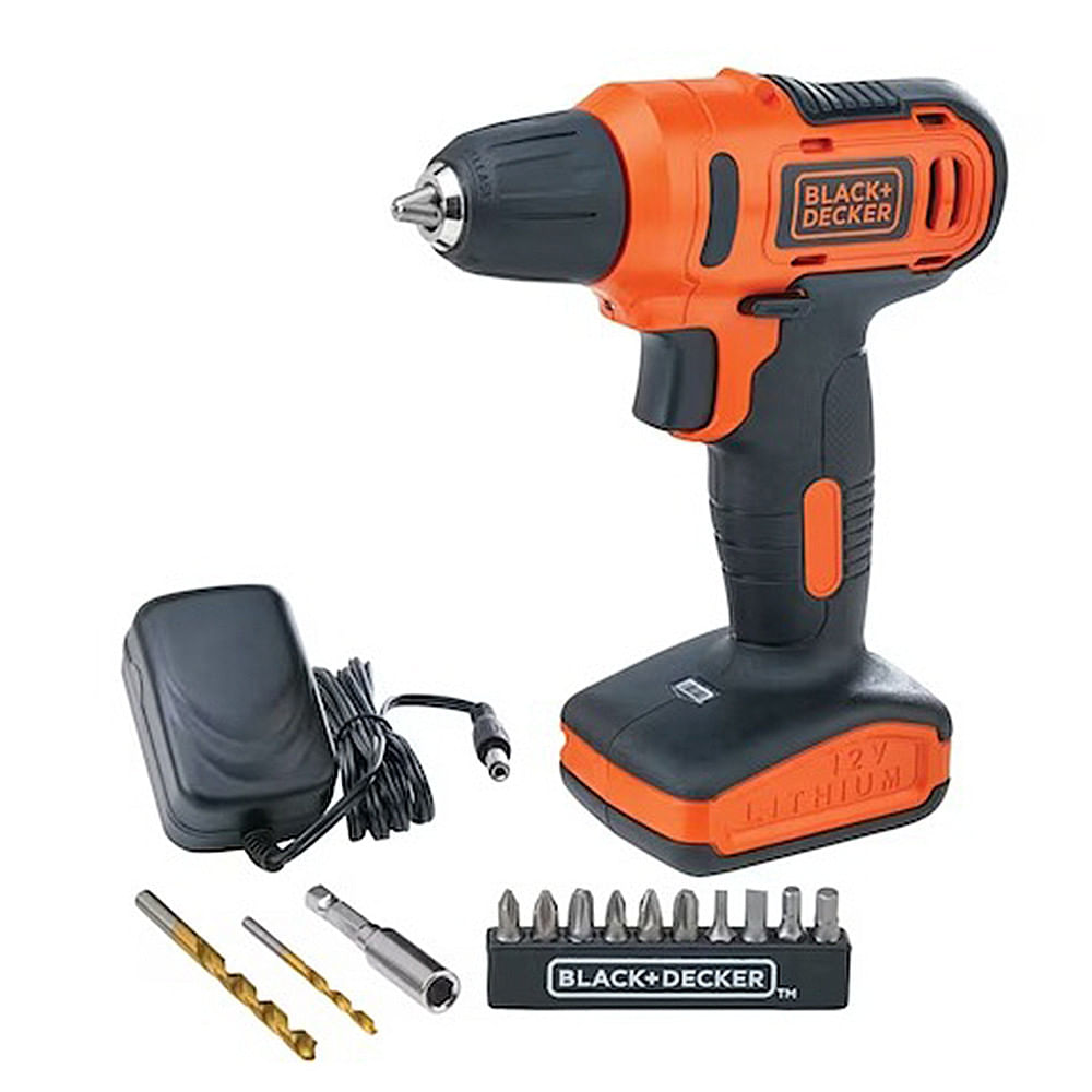 Parafusadeira E Furadeira Elétrica Black + Decker Com Acessórios Bivolt Preto/laranja - Ld12sp-br