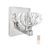 Arandela Prata De Cristal Interna Quarto Cindy Bet41 + Led