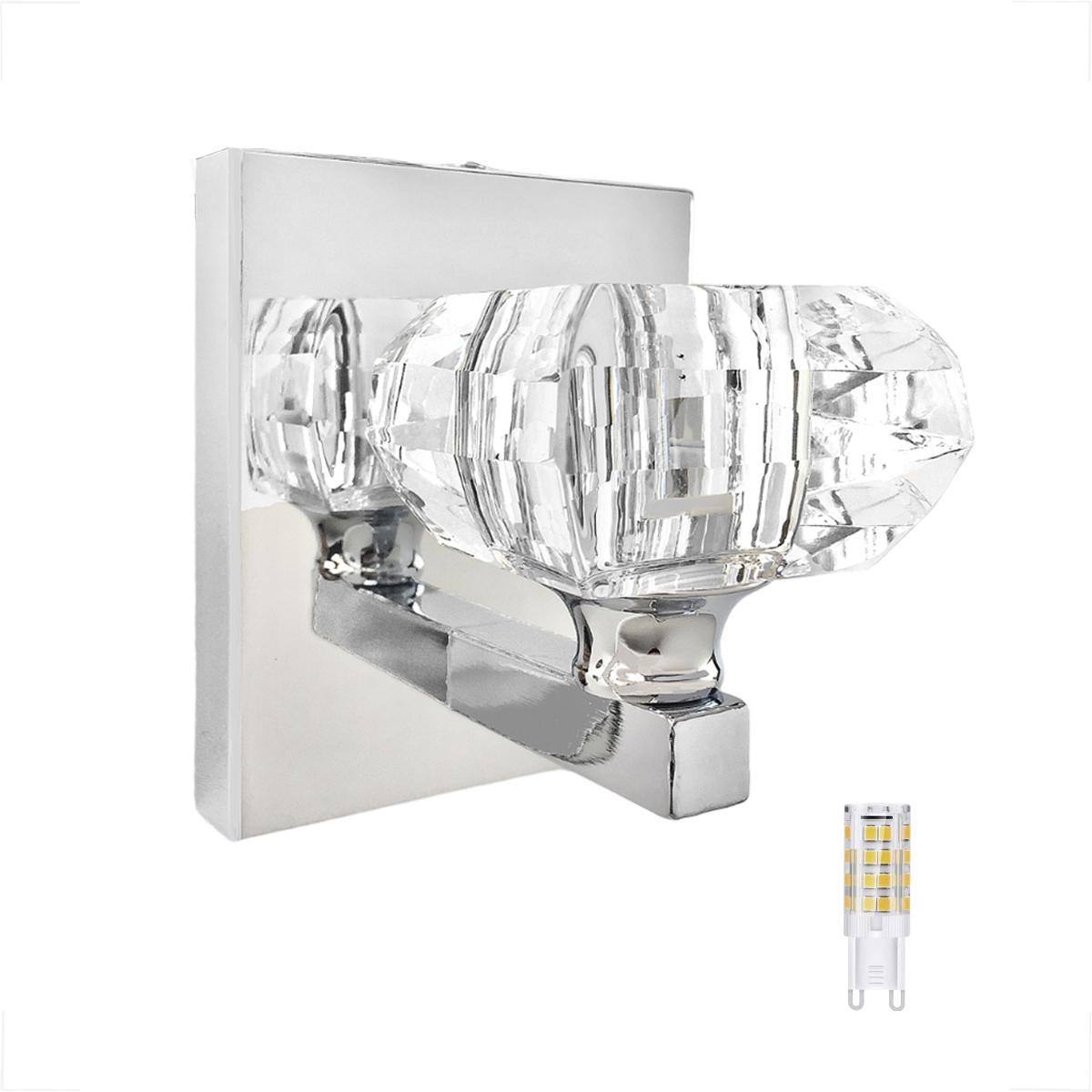 Arandela Prata De Cristal Interna Quarto Cindy Bet41 + Led