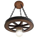 Luminária Pendente Lustre De Teto Roda De Carroça Rustica-p