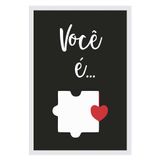 Quadro Decorativo Quebra-Cabeça Preto