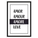 Quadro Decorativo Amor Amour Branco