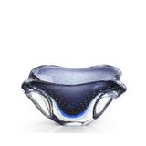 Centro De Mesa Mini Em Cristal Murano Azul São Marcos 22,5cm