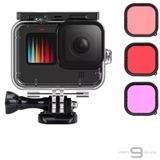 Caixa Estanque + Kit Filtros Telesin Gopro Hero 9 E 10 Black