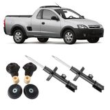 Amortecedor + Kit Batente Chevrolet Montana Dianteiro 2003 AtÃ© 2012 O Par