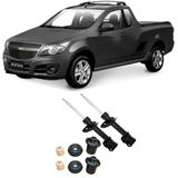 Amortecedor + Kit Batente Chevrolet Montana Dianteiro 2012 AtÃ© 2018 O Par