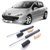 Amortecedor + Kit Batente Peugeot 307 Traseiro 2002 AtÃ© 2011 O Par