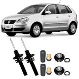 Amortecedor + Kit Batente VW Polo Dianteiro 2003 AtÃ© 2013 - O Par