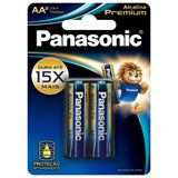 Pilha Alcalina Premium Aa com 2 Panasonic