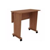 Mesa Multiuso Escritorio Dobravel Me4117 C Rodizios Amendoa Tecno Mobili