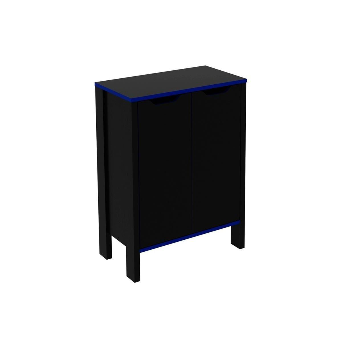 Multiuso Quarto Juvenil Armario Me4164 C 2 Portas Preto Azul Tecno Mobili