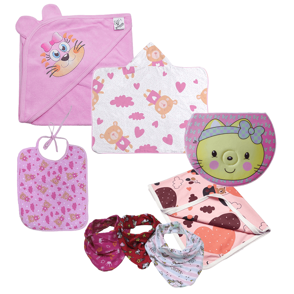 Kit 8 Pçs Roupa De Bebê Feminino Lindo Toalhas Para Presente