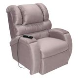 Poltrona Reclinável Motorizada Imperial Suede Marrom Claro