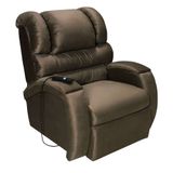 Poltrona Reclinável Motorizada Imperial Suede Marrom