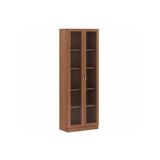 Armario De Escritorio Me4115 C 2 Portas C Vidro Amendoa Tecno Mobili