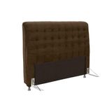 Cabeceira Cama Box Estofada Casal Casal Dama Suede Marrom Chocolate Simbal