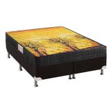 Cama Box Queen Colchao Espuma Anjos D28 Ep Anatomico Pantanal Base Crc Suede Black 158x198