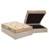 Cama Box Bau Casal Colchao Espuma D33 Polar Perola Base Crc Suede Clean 138x188