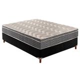 Cama Box Casal Colchao Anatomico Paropas D45 Ep Confort Mega Firme Base Crc Suede Black 138x188