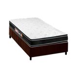 Cama Box Solteiro Colchao Espuma D33 Castor Black E White Double Face Base Crc Suede Brown 88x188