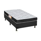 Cama Box Solteiro Colchao Espuma Castor Sleep Max Base Crc Suede Gray 88x188