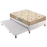 Cama Box C Auxiliar Casal Colchao Espuma Polar D45 Perola Clean Base Rustico White 138x188