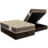 Cama Box Bau Casal Colchao Espuma D33 Orthoflex Comfortpedic Line Base Crc Suede Brown 138x188