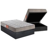 Cama Box Bau Casal Colchao Espuma D45 Paropas Pasquale Base Crc Suede Gray 138x188