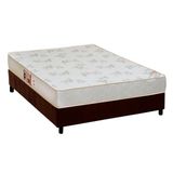 Cama Box Casal Colchao Espuma D33 Castor Sleep Max Relax Base Crc Suede Brown 138x188