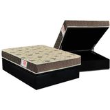 Cama Box Bau Casal Colchao Espuma D33 Orthoflex Comfortpedic Line Base Crc Suede Black 138x188