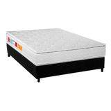 Cama Box Casal Colchao Espuma D45 Orthocrin Royal Plus Base Crc Suede Black 138x188