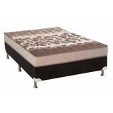 Cama Box Casal Colchao Espuma Kappesberg D33 Sonolev Base Crc Suede Black 138x188