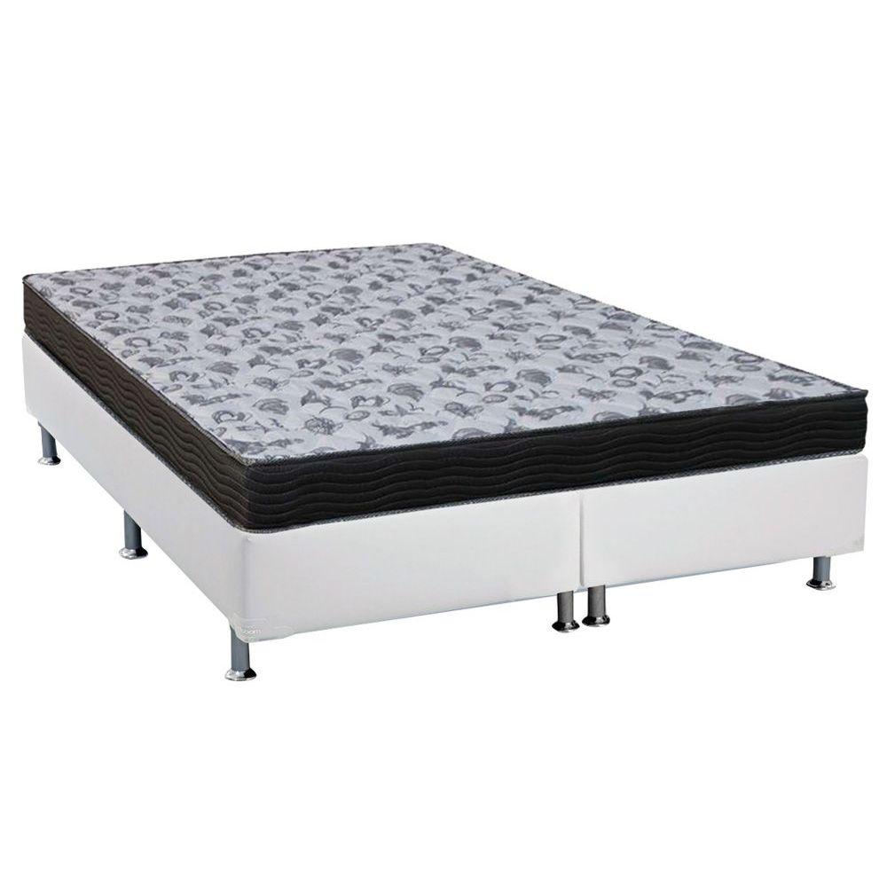 Cama Box Queen Colchao Ortopedico Ortobom D33 Ep Anatomico Fort Tech Iso 100 Base Crc Suede White 158x198