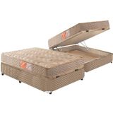 Cama Box Bau Casal Colchao Espuma D33 Paropas Pasquale Base Crc Suede Clean 138x188