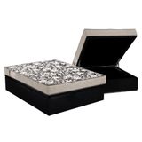 Cama Box Bau Casal Colchao Espuma Ortobom D26 Physical Ultra Resistente Base Crc Suede Black 138x188