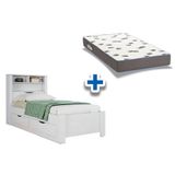 Colchao Solteiro Light D33 Ortobom Cama Invicta C 2 Gavetas Branco