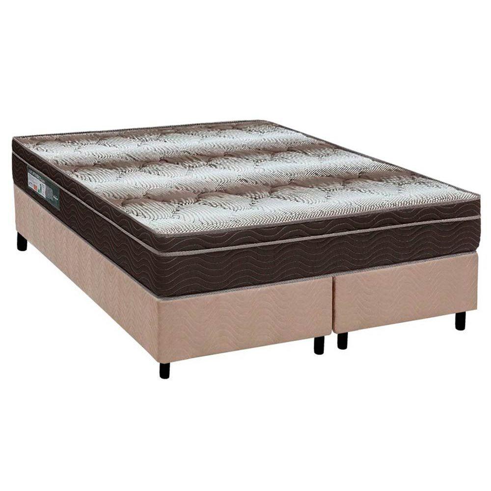 Cama Box King Colchao Ortopedico Ortobom Light Ortopillow Base Crc Suede Clean 186x198