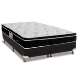 Cama Box Viuva Colchao Molas Bonnel Ortobom Nanolastic Physical Spring Base Crc Suede Black 128x188