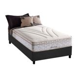 Cama Box Solteiro Colchao Molas Herval Maxspring American Base Crc Suede Cinza 88x188