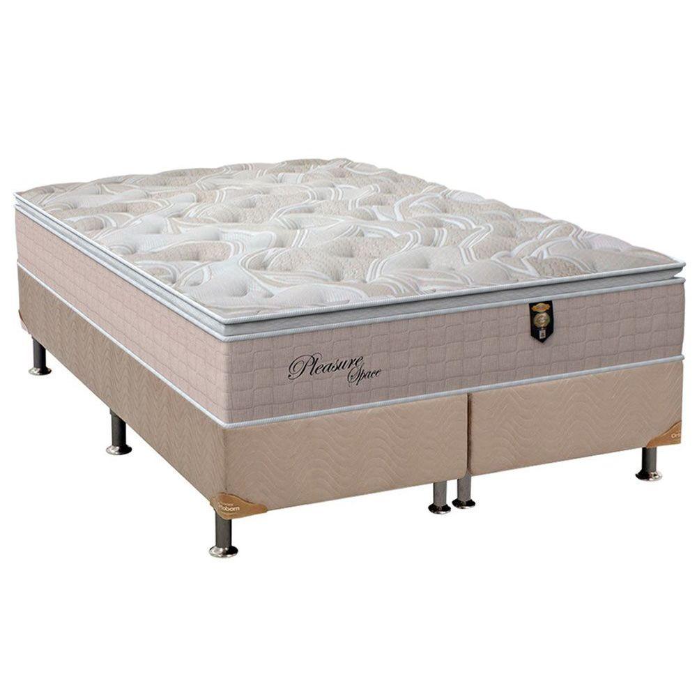 Cama Box Queen Colchao Molas Orthoflex Masterpocket Ensacadas Pleasure Base Crc Suede Clean 158x198