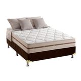 Cama Box Casal Colchao Molas Anjos Masterpocket Ensacadas Classic Base Crc Suede Brown 138x188