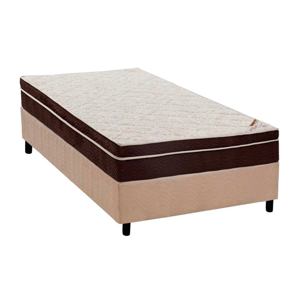 Cama Box Solteiro Colchao Ortopedico Ortobom Exclusive Ortopillow Base Crc Suede Clean 88x188