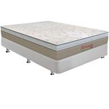 Cama Box Casal Colchao Molas Orthoflex Bonnel Florenca Base Crc Courano White 138x188